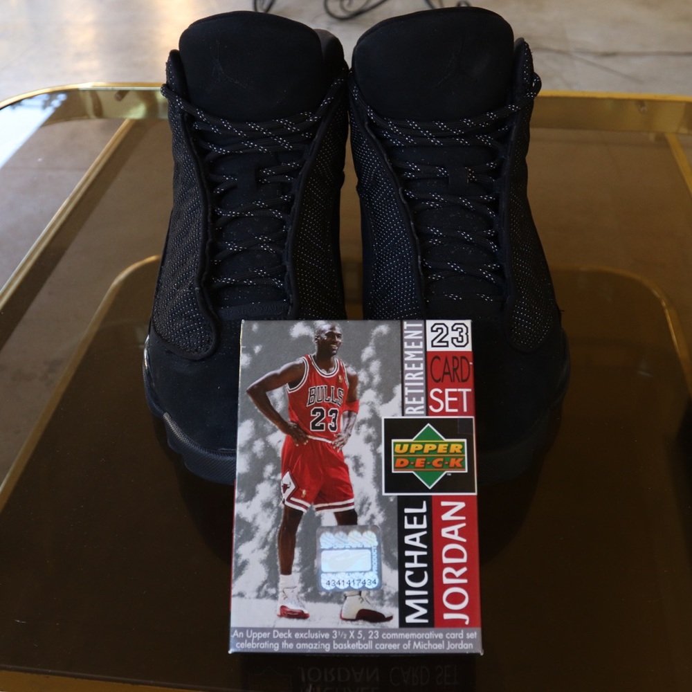 Jordan Black Cat 13s w/Jordan Memorabilia SZ 10.5